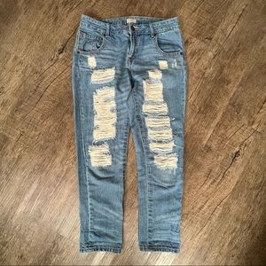 Belle Sky Distressed Skinny Jeans - 4